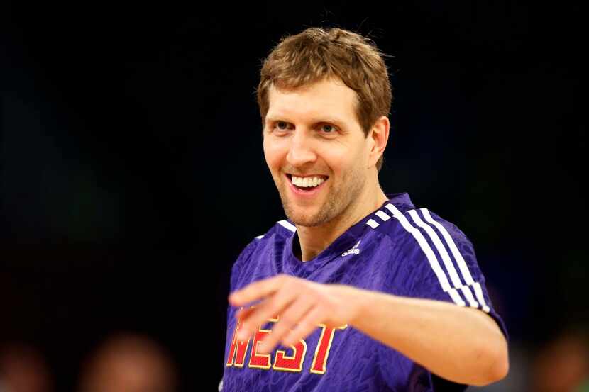 Feb 16, 2014; New Orleans, LA, USA; Western Conference forward Dirk Nowitzki (41) of the...