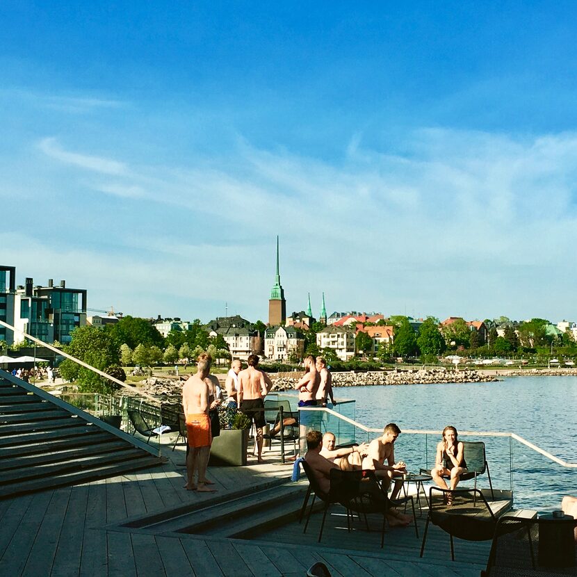 Guests of the Löyly  sauna can warm up and then take a frigid plunge in the Gulf of Finland. 