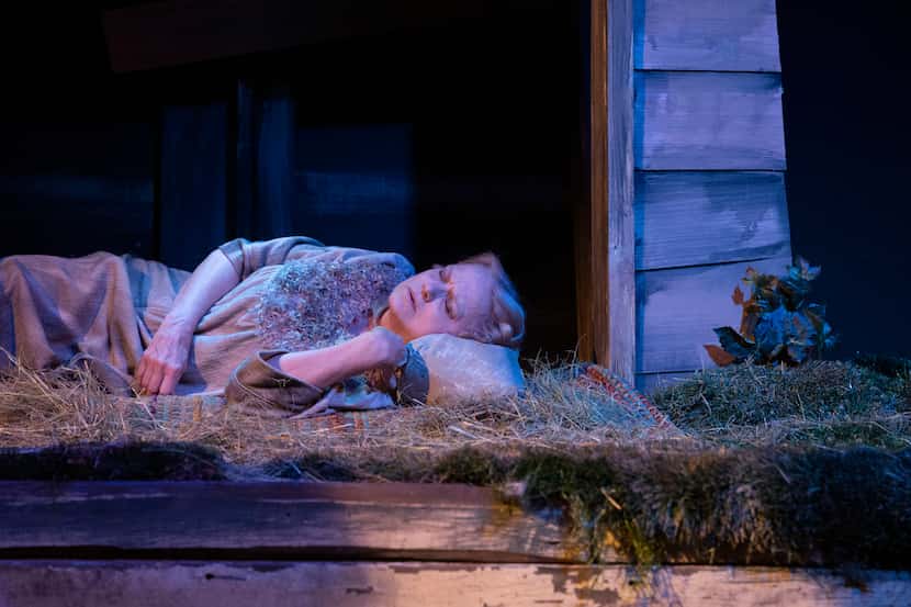 Lana K. Hoover plays Bib, an aging goat, in Audrey Cefaly's "Alabaster" at Kitchen Dog Theater.