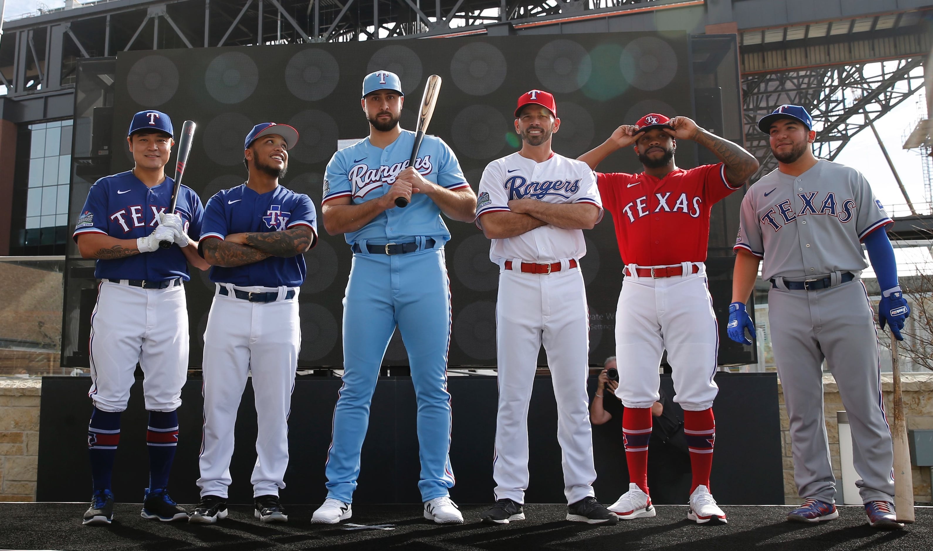 all blue baseball uniforms
