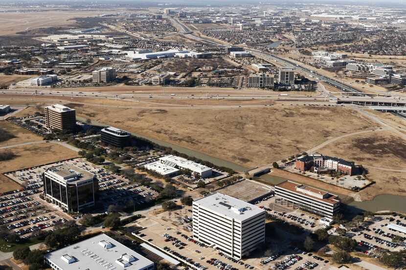 Star Park is being built on the vacant corner of Highways 114 and 161 in Las Colinas in Irving,