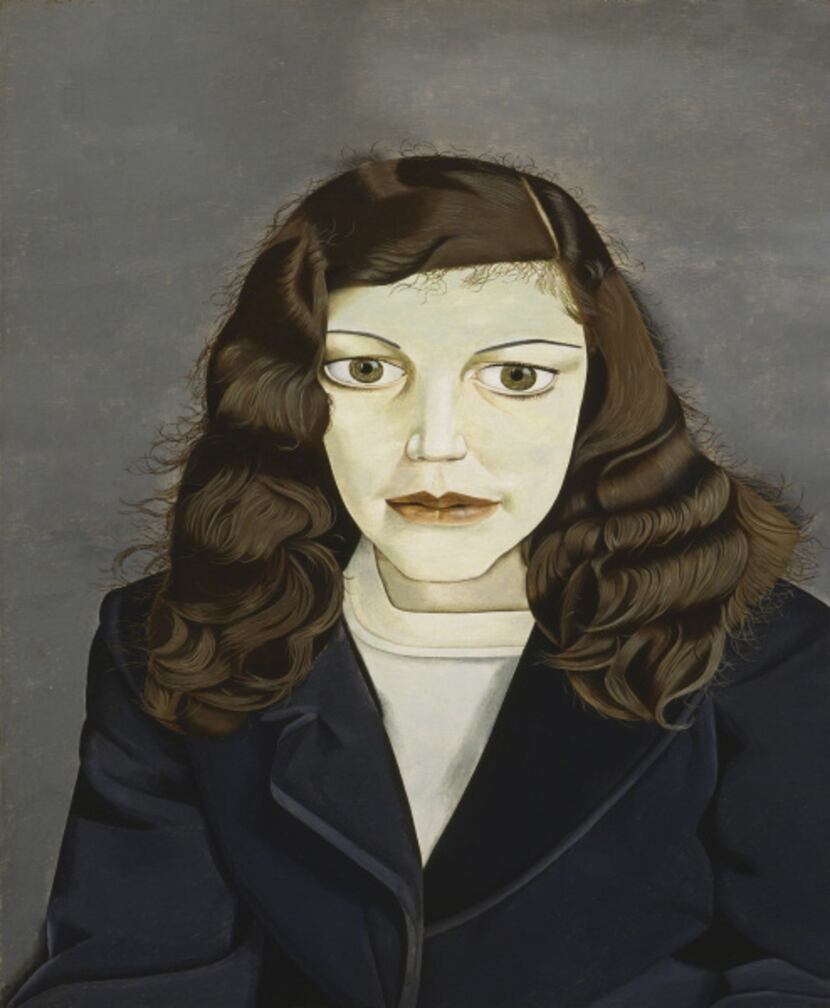 "Girl in a Dark Jacket," 1947, by Lucian Freud, private collection, part of the exhibit...
