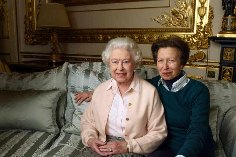  Queen Elizabeth was photographed with daughter Princess Anne at Windsor Castle to celebrate...