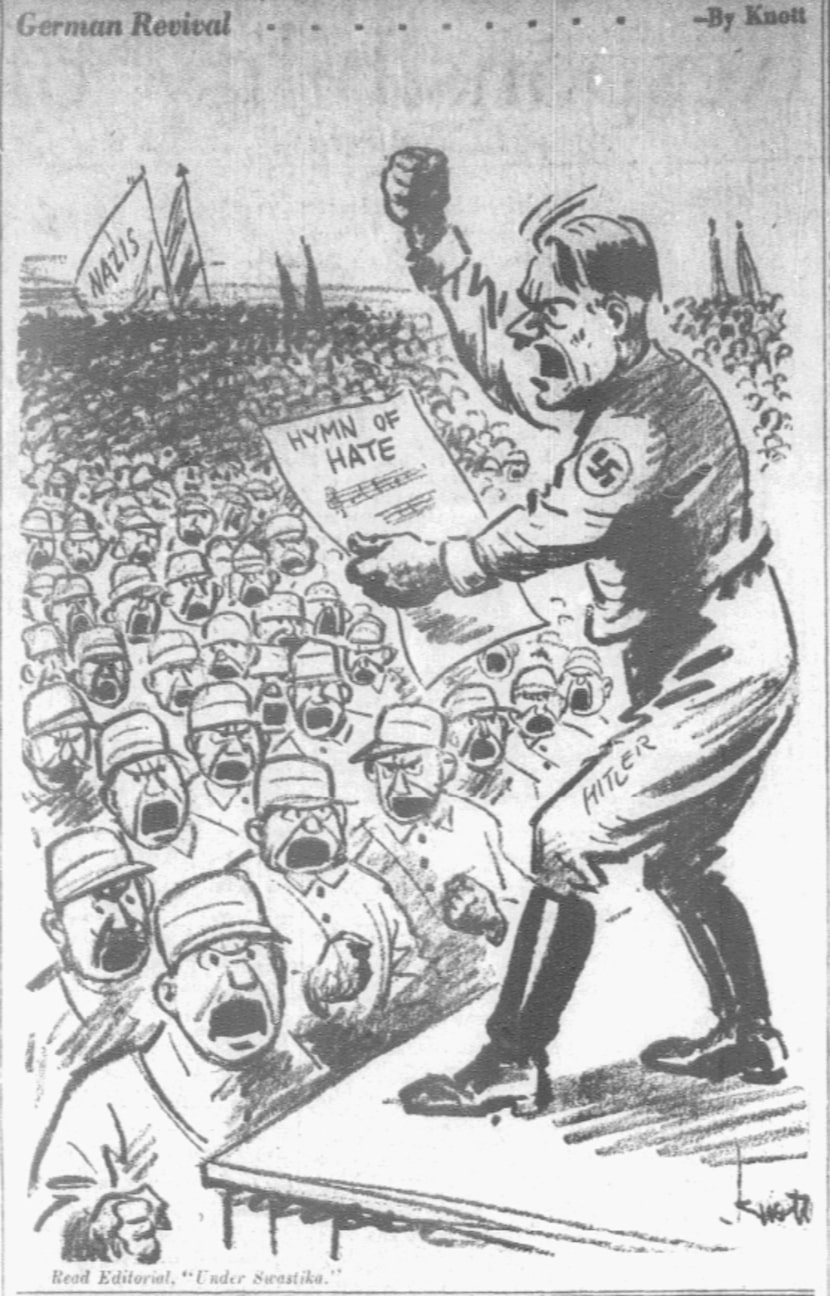 Cartoon featured in the April 3, 1933 edition of The Dallas Morning News.