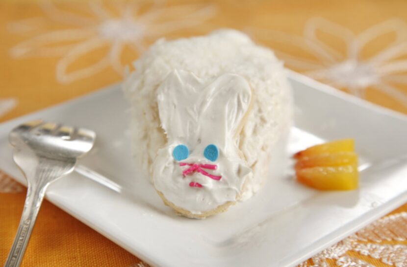 For the kids: Bunny cakes are made from cake shells and a bunny cookie kit from a...