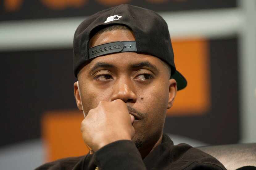Rapper Nasir "Nas" bin Olu Dara Jones listens during a featured session at the South By...