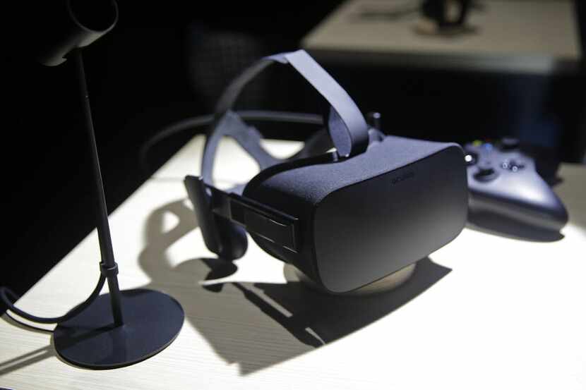 In this June 11, 2015 file photo, the new Oculus Rift virtual reality headset is on display...
