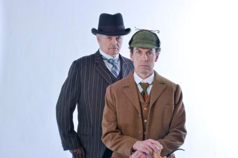 
Kieran Connolloy as Dr. Watson (left) and Chamblee Ferguson as Sherlock Holmes star in...