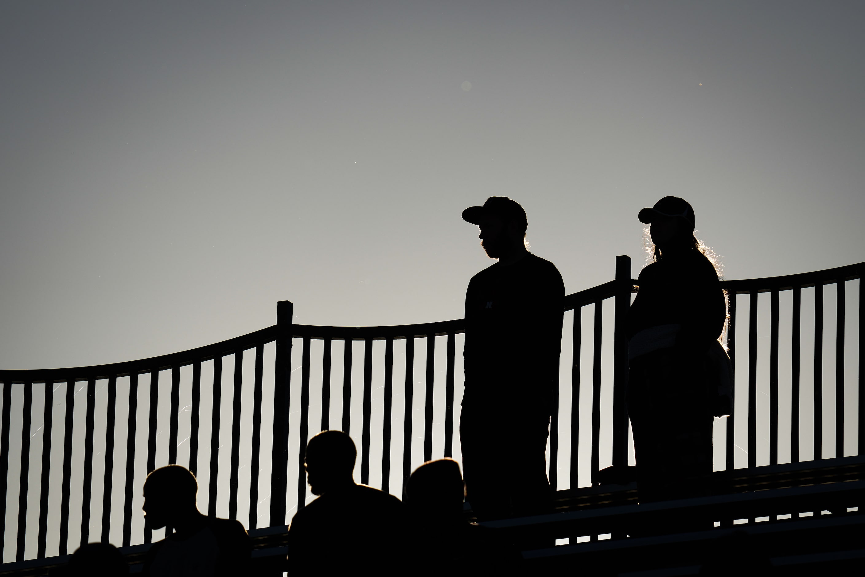 Coppell fans watch from atop the stadkum during the second half of a UIL Class 6A Division I...