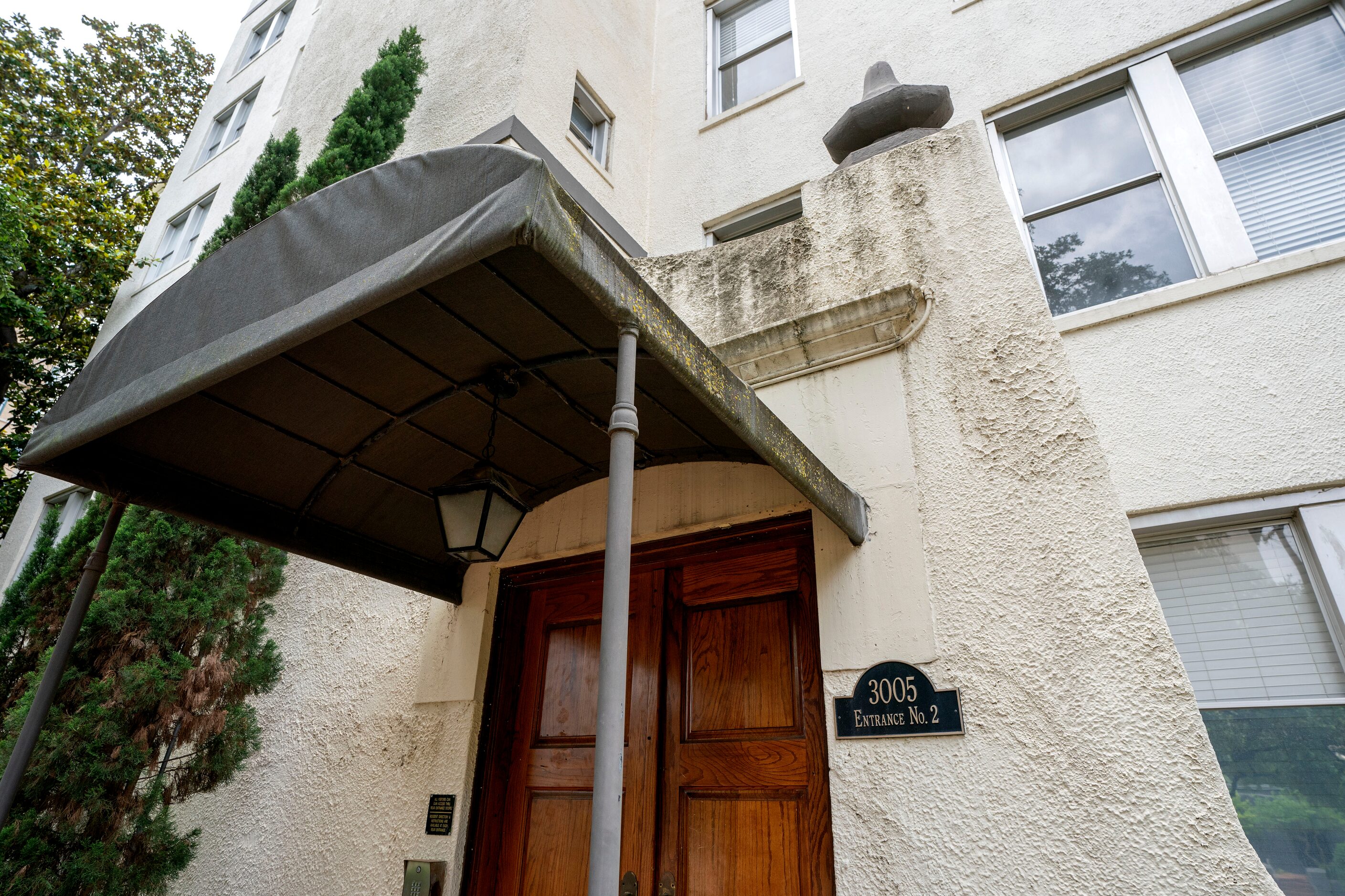 A sign marks an entrance to the historic Maple Terrace apartment building, Tuesday, June 8,...