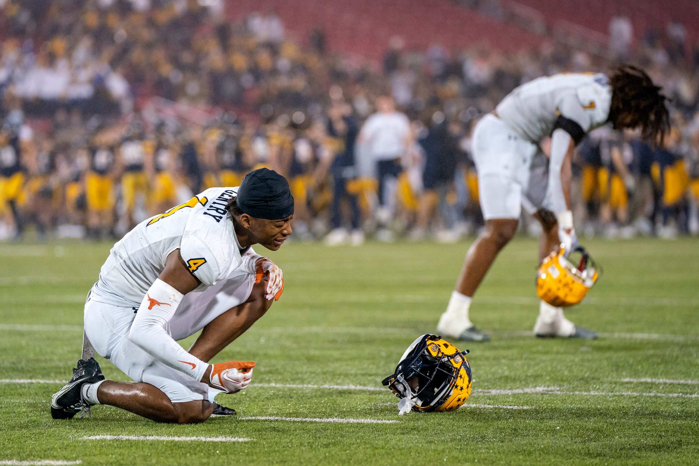 McKinney senior defensive back Zadian Gentry (4) and and junior linebacker Riley Pettijohn...