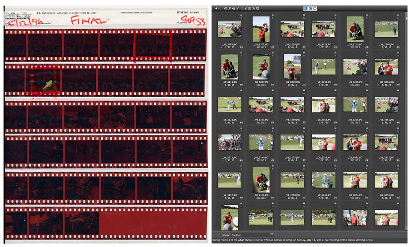  Analog vs. digital -- contact sheets by Leeson (left) and Bryant.