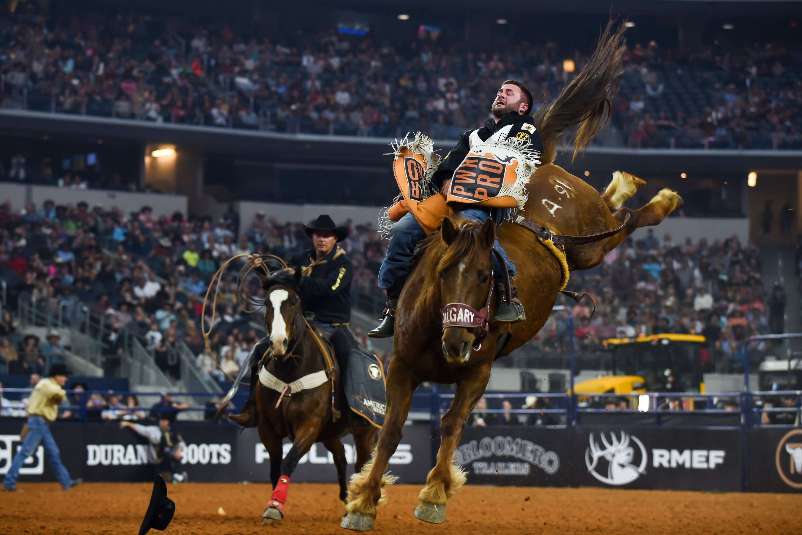 during the Championship Shootout Round of the American Rodeo at AT&T Stadium in Arlington,...