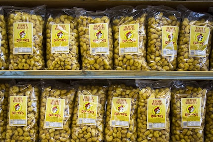 Beaver Nuggets are crunchy, slightly sweet snacks that are a very popular purchase at Buc-ee's.