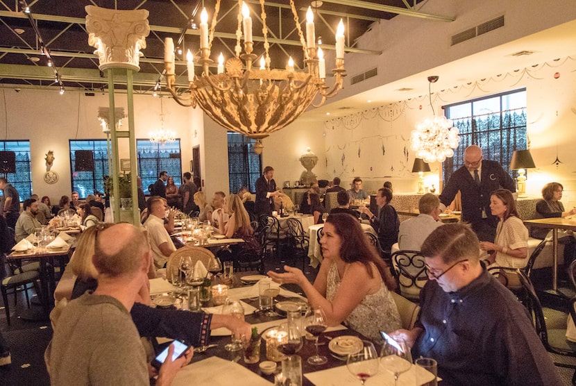 The dining room at The Charles in Dallas.