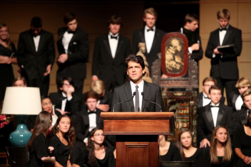 Author Mark Shriver for a mic check rehearsal prior to the Celebration of Reading at the...