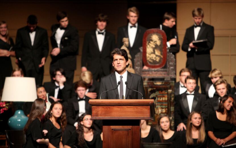 Author Mark Shriver for a mic check rehearsal prior to the Celebration of Reading at the...
