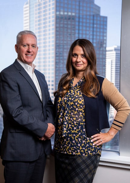 Dallas Children's Advocacy Center President and CEO Lynn Davis (left) and Chief Operations...