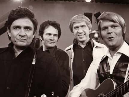 (L to R) Johnny Cash, Merle Haggard, Buck Owens and Glen Campbell in The Glen Campbell Show.