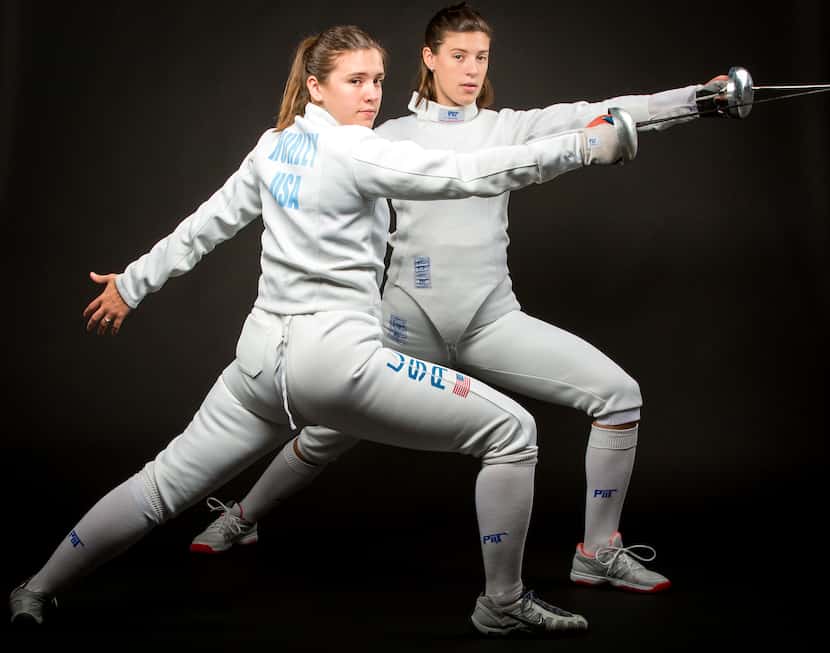 Olympic fencers, and sisters, Courtney (left) and Kelley Hurley photographed on Tuesday,...