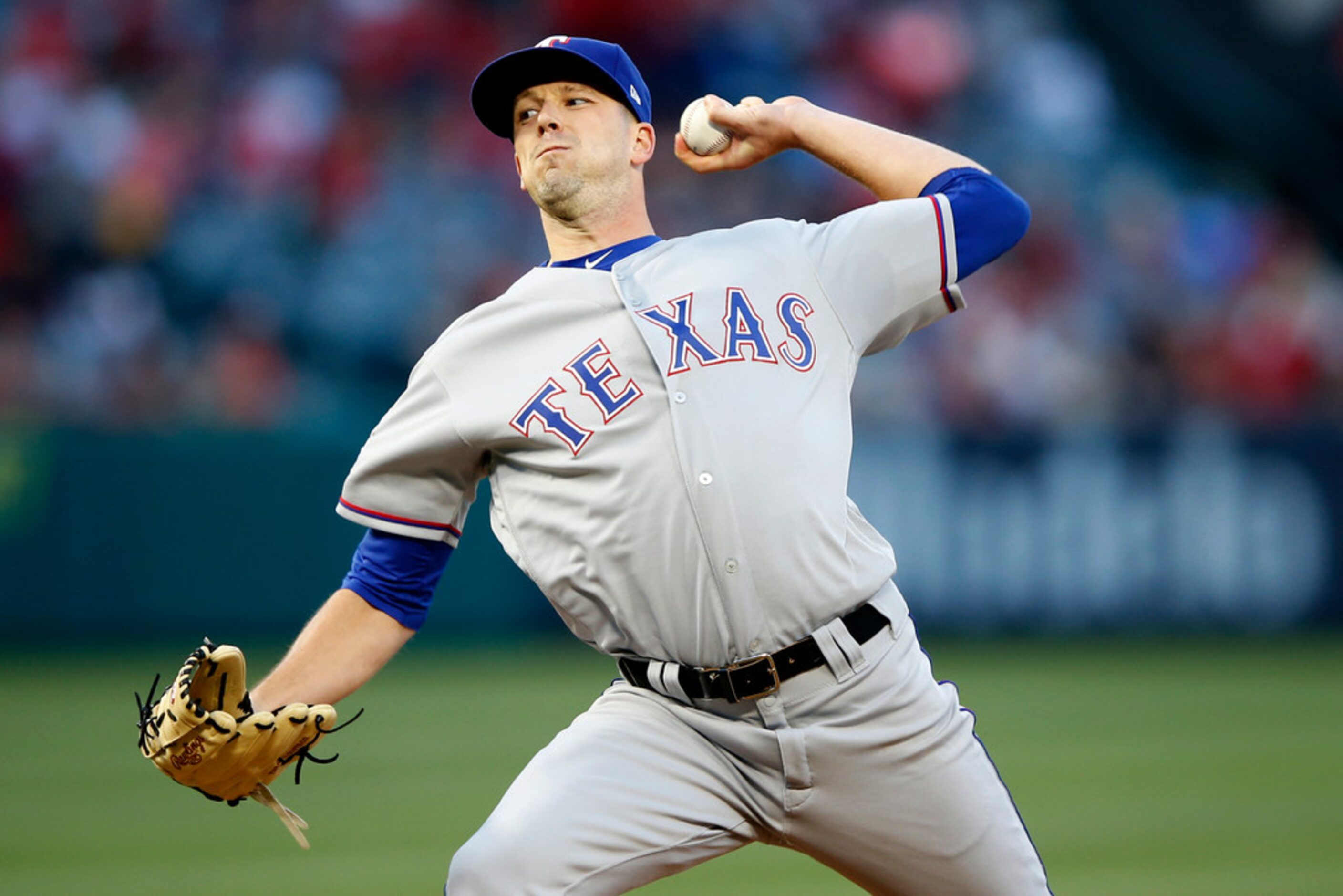 ANAHEIM, CALIFORNIA - MAY 24:  Drew Smyly #33 of the Texas Rangers pitches during the first...