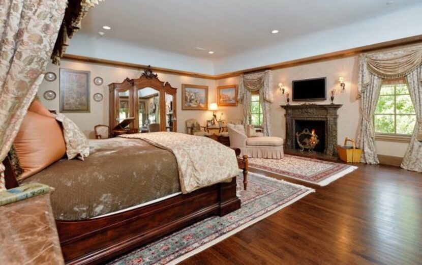 The master bedroom has its own fireplace.