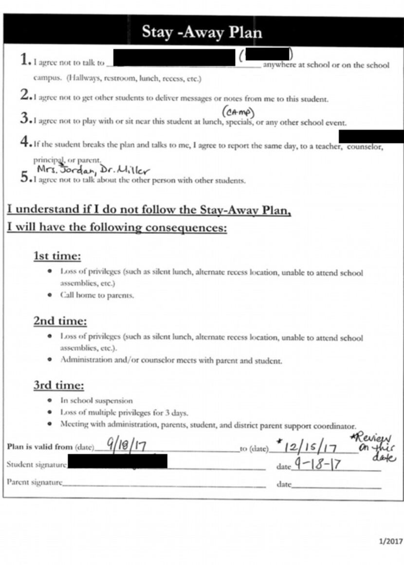 The form that Brooks said school officials made her son sign after he was assaulted by...