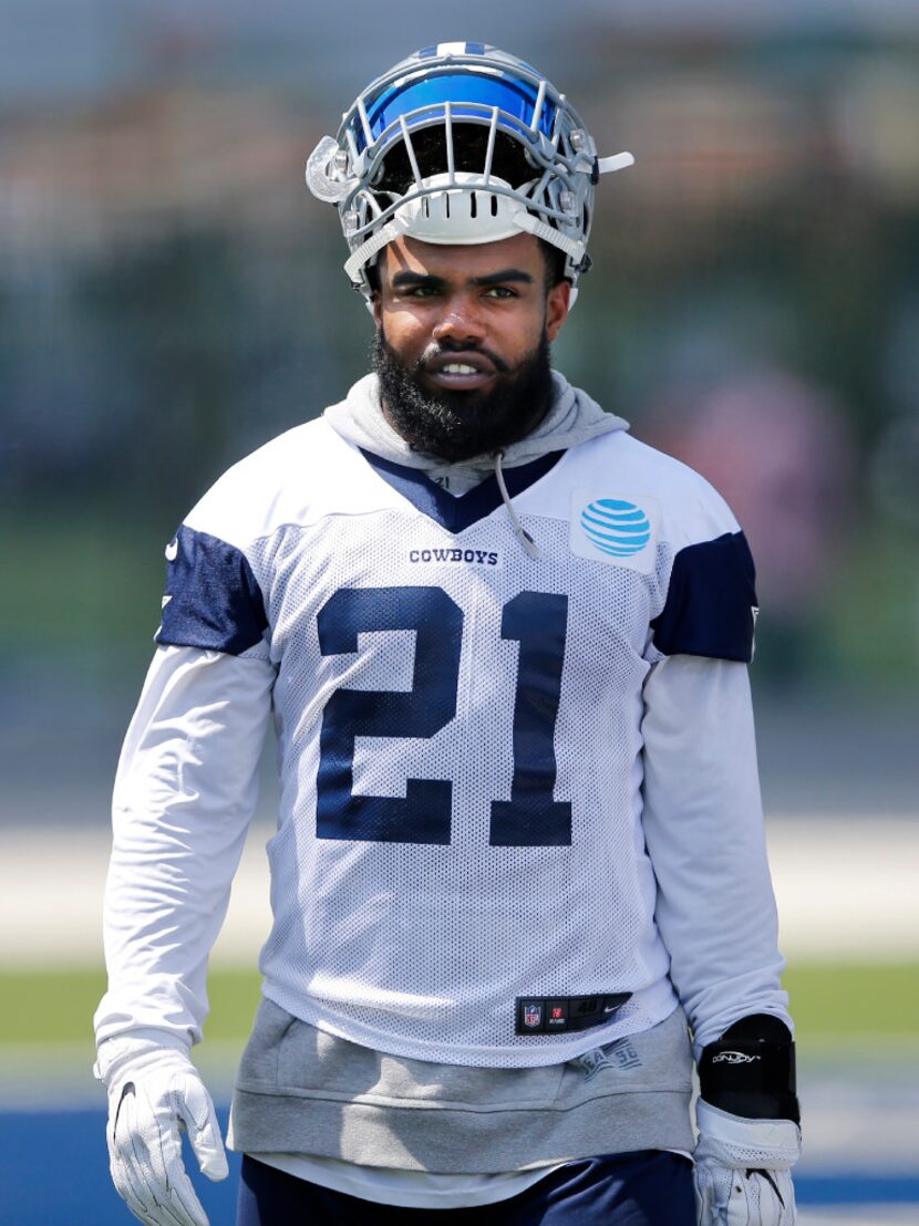 Dallas Cowboys running back Ezekiel Elliott (21) during OTA's at the Star in Frisco on May...