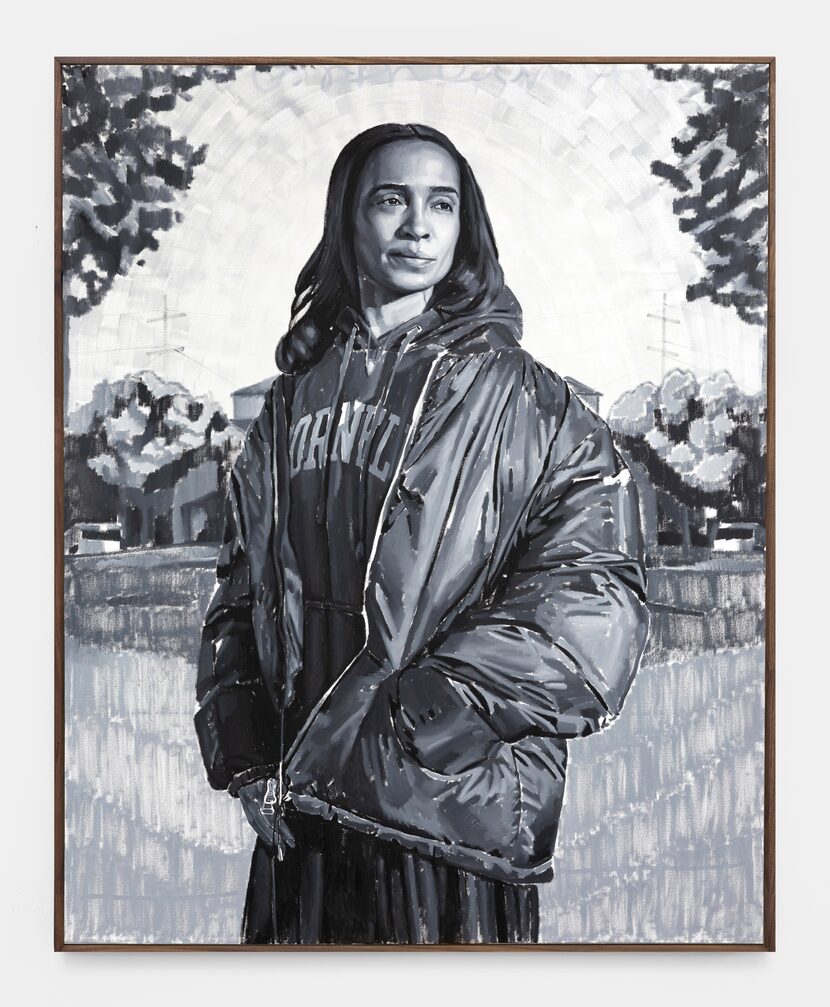 Kohshin Finley's "Portrait of Cameron, in Sunrise," a 2022 oil-on-canvas painting of his...