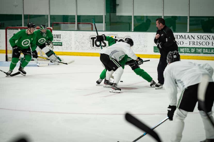 The Stars practice during training camp on July 15, 2020.