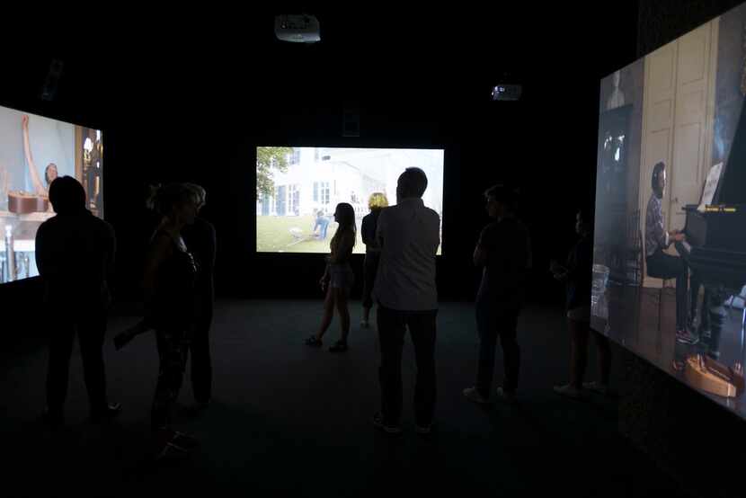 "The Visitors" video installation by Icelandic performance artist Ragnar Kjartansson shows...