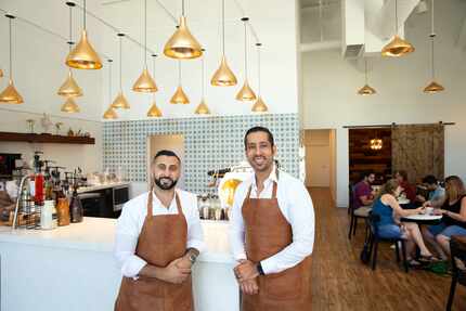 Mamdouh Khayat, left, and Mouyyad Abdulhadi, right, are co-owners of Pax & Beneficia coffee...