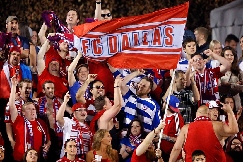 FC Dallas fans cheer during the Portland Timbers game in the second half at Toyota Stadium...