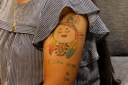 Kimberly Rubio, mother of Uvalde shooting victim Lexi Rubio, has a tattoo of a drawing by...