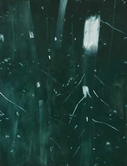 Crosslight, a 2019 oil-on-linen piece, is among the more abstract works that Alex Katz has...