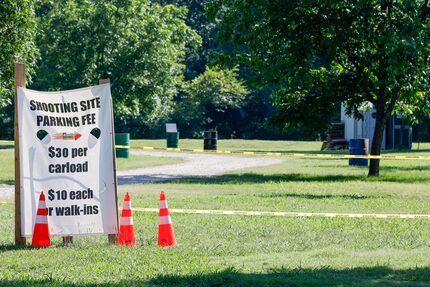 A paid firework shooting site is seen at Pyro Penny's Fireworks in Dallas County. People can...