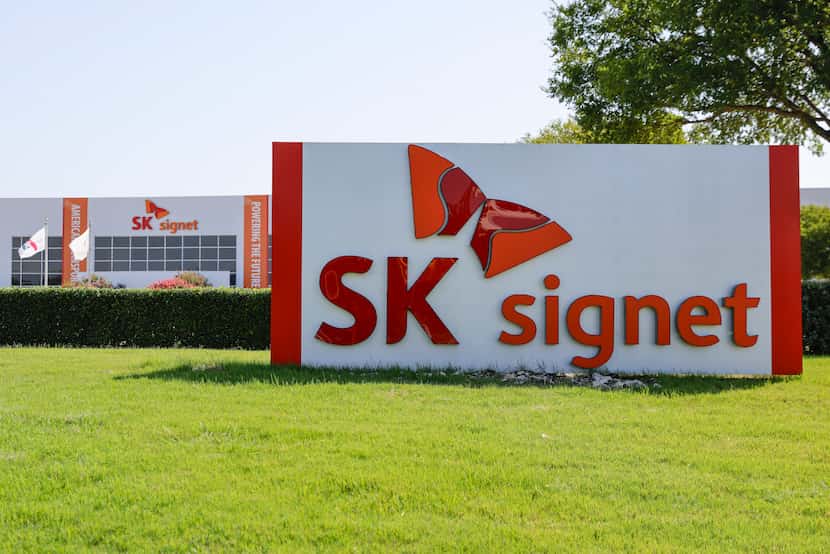 SK signet Manufacturing Texas LLC headquarter is photographed on Tuesday, July 18, 2023, in...