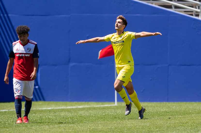 DALLAS, TX - APRIL 14: Gonzaga Delage celebrates his goal during the Dallas Cup Super Group...