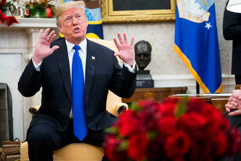 President Donald Trump in the Oval Office of the White House in Washington, Dec., 11, 2018....