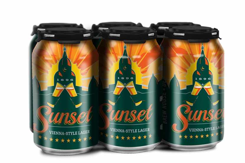 The cans for Audacity's Sunset lager.