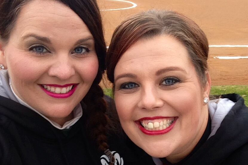 Richardson Berkner softball coach Jayme Baker (left) with her sister Kelly Baker, who is the...