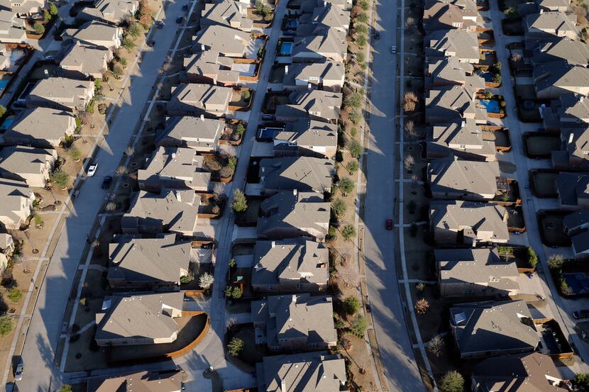 Aerial view of homes in Allen.