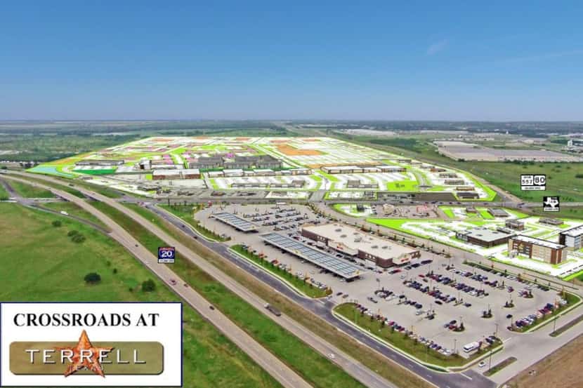 Construction of Crossroads at Terrell a mixed-use development and shopping district next to...