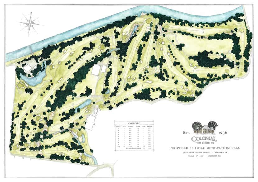 The master plan of Colonial Country Club shows the plans for the 2023 renovation of the golf...