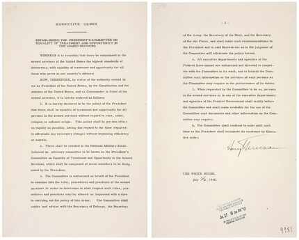 President Harry Truman signed an executive order ending desegregation in the military July...