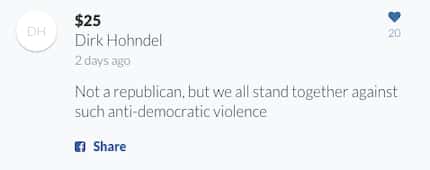 A comment posted on the GoFundMe for the Republican headquarters in North Carolina.
