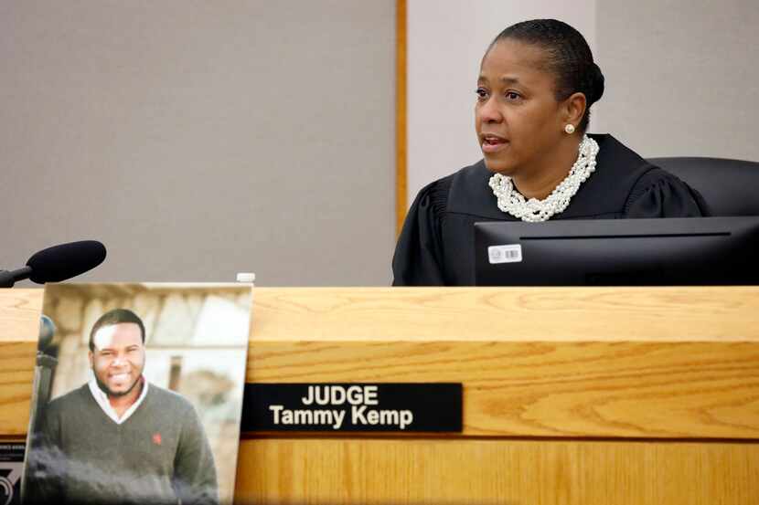 Judge Tammy Kemp thanks the jury for their service following the 10-year sentence of Amber...