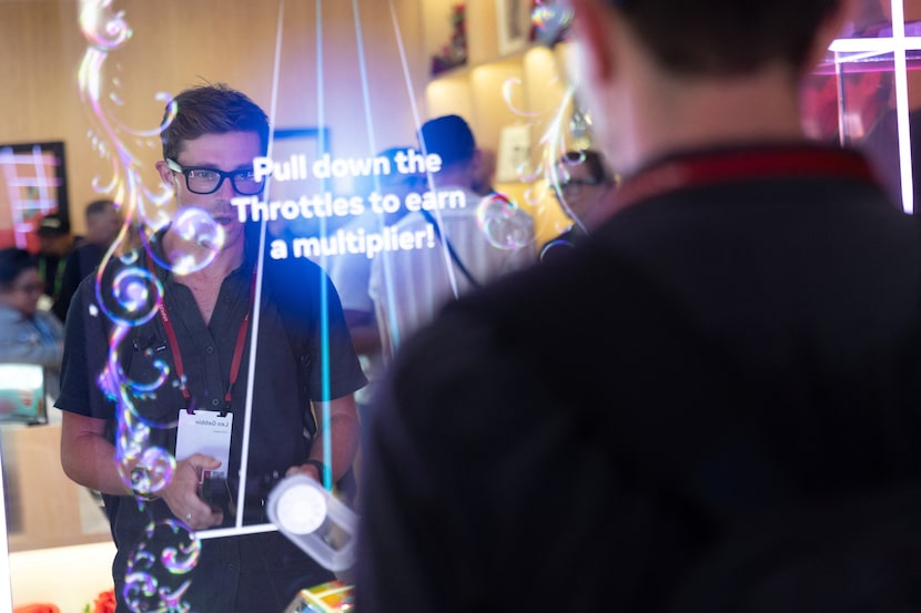 An attendee tests the Ray-Ban Meta sunglasses at the Meta Connect annual event at the...