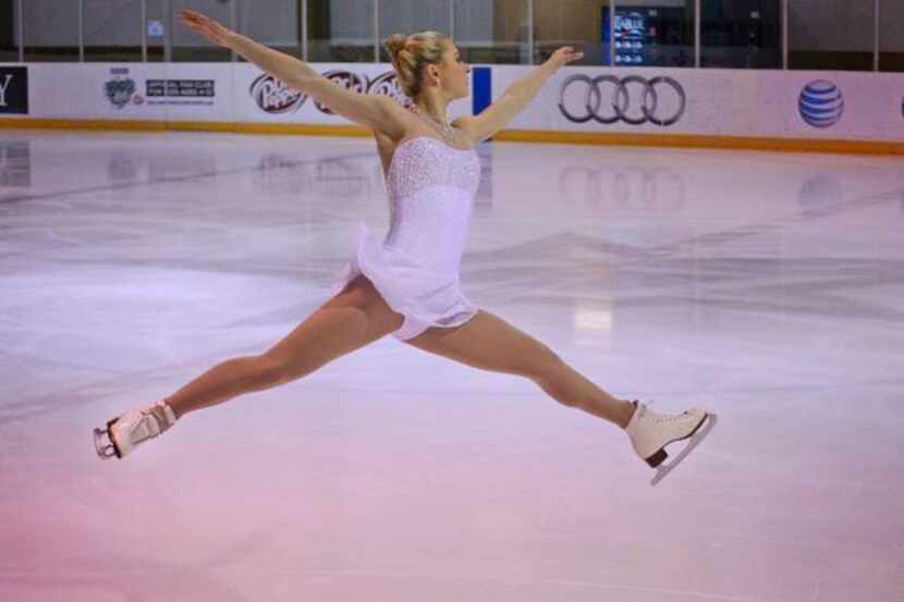 
Ashley Cain, a Coppell resident and member of the U.S. figure skating team, trains at the...