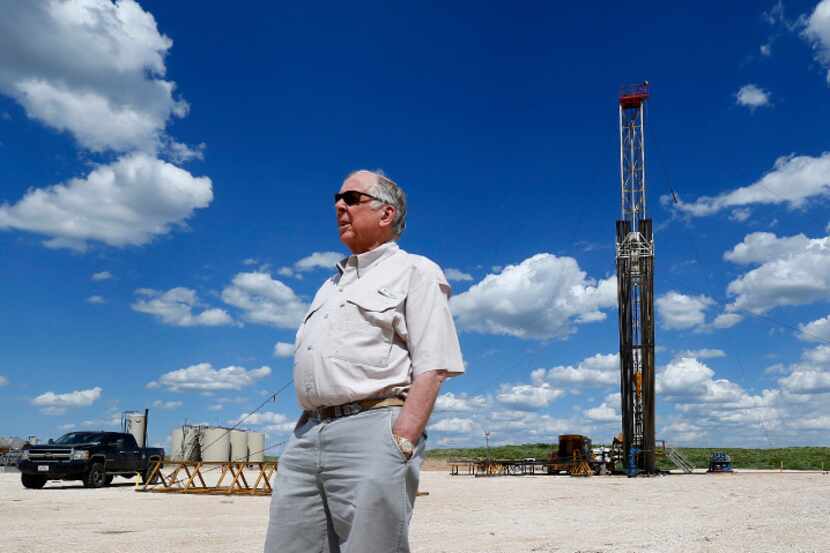 Businessman T. Boone Pickens visits one of his oil drilling sites on the Mesa Vista Ranch in...
